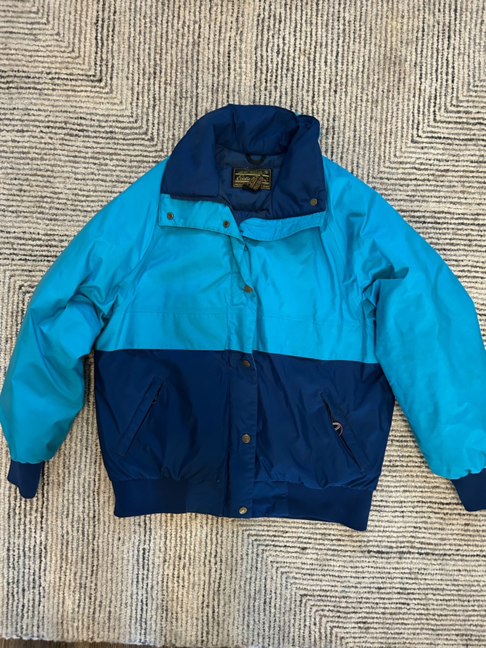 Vintage Eddie Bauer Goose Down Puffer Jacket Men’s Medium Blue Ski Snow
